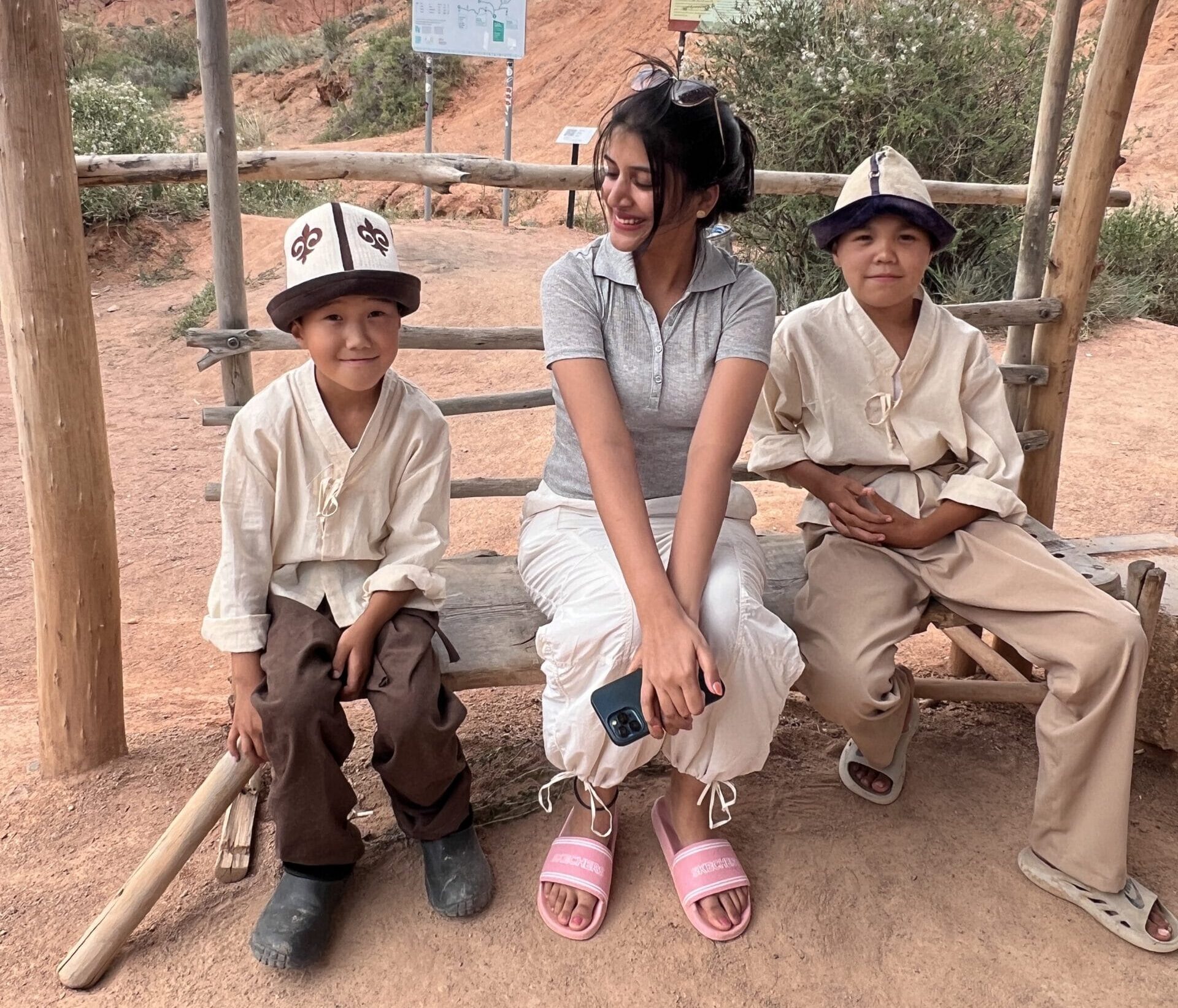 Warm Kyrgyz locals welcoming Indian travellers