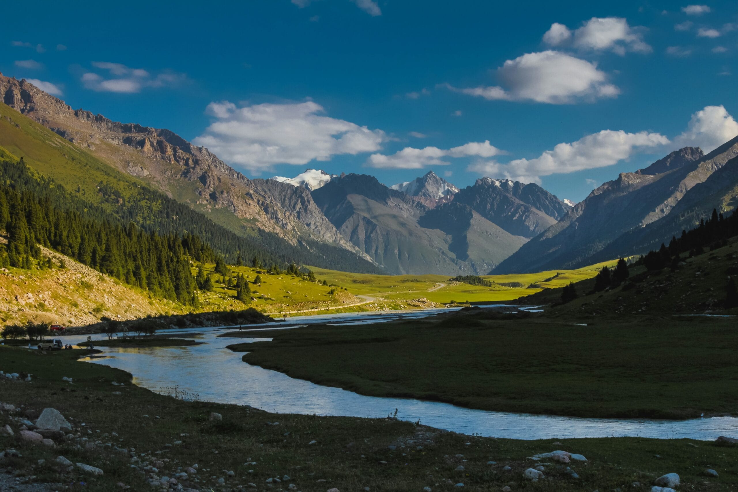 Snow-capped mountains in Kyrgyzstan